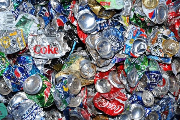 crushed aluminum cans