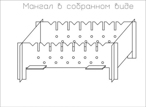 Чертеж готового мангала