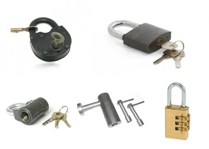 Types of padlocks according to the principle of operation of the locking mechanism