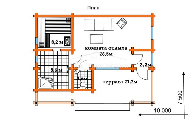 Проект бани с прачечной