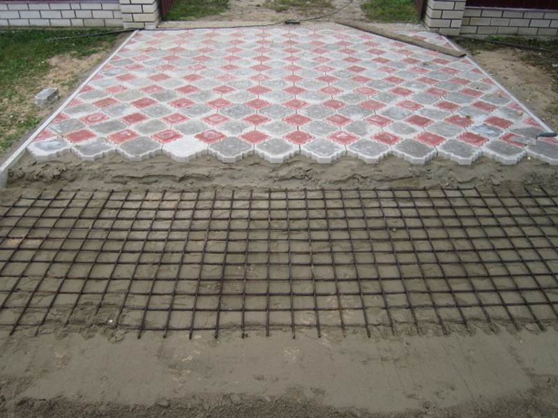 укладка тротуарной плитки на цеметно песчаное основание
