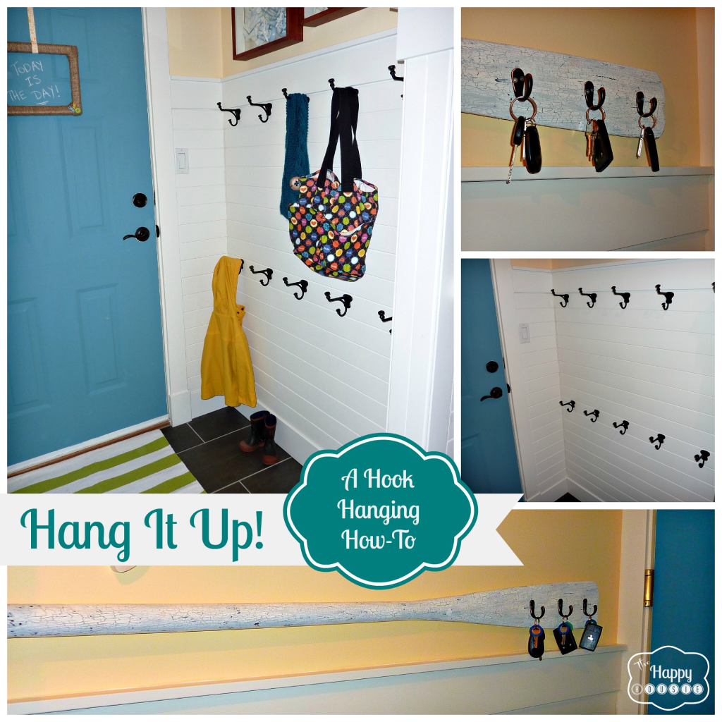 Hang It Up A Hook Hanging How-To at thehappyhousie