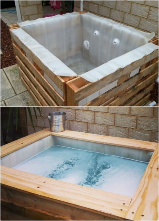 DIY Upcycled Pallet Hot Tub
