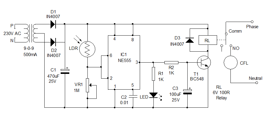 Auto switching light circuit diagram